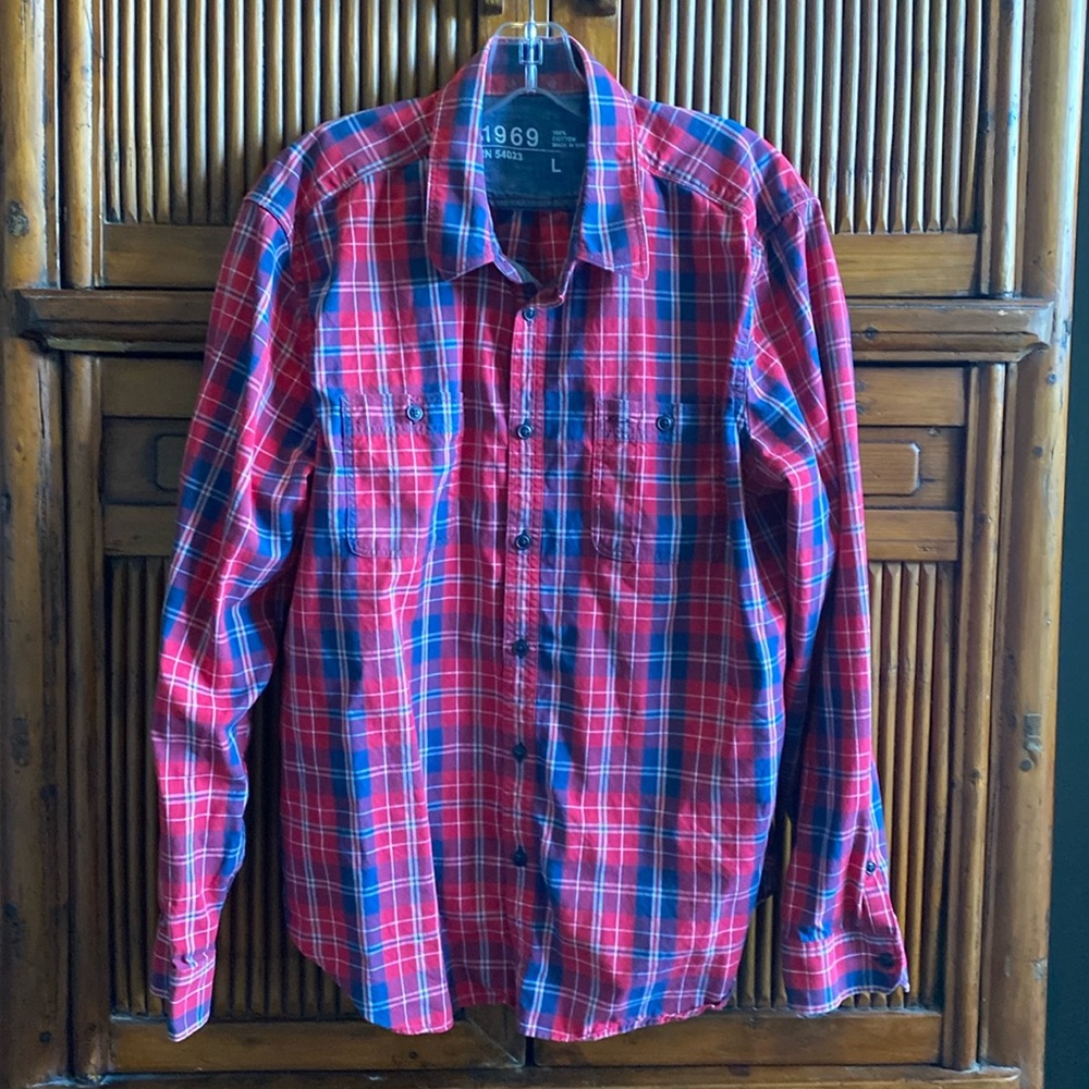 Gap Men’s Long Sleeved Plaid Shirt